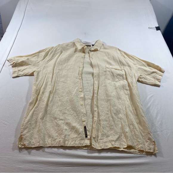 Cubavera Other - Cubavera Shirt linen Men button down short sleeve Light Tan Summer Beach Natural